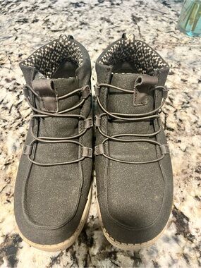 Hey Dude Men's Gray High-Top Casual Boots with Patterned Lining